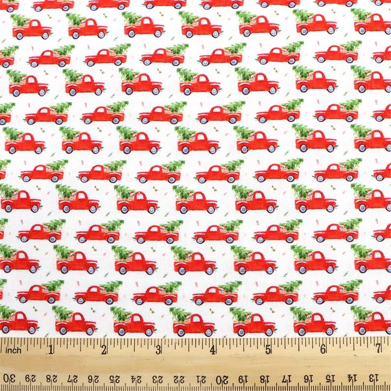 Christmas Truck Print Holiday Fabric,Fabric For Sewing,100/% Cotton Fabric By 12 Yard,19 x 57 inch
