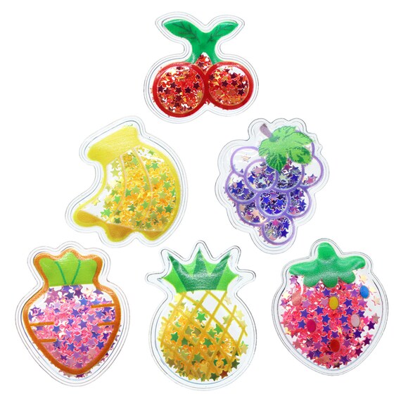 Inflatable Vinyl Shaker,Clear Pvc Vinyl Fruit,Star Sequin Confetti,Kids Girls Hair Decoration Accessories,Bow Center Decoration