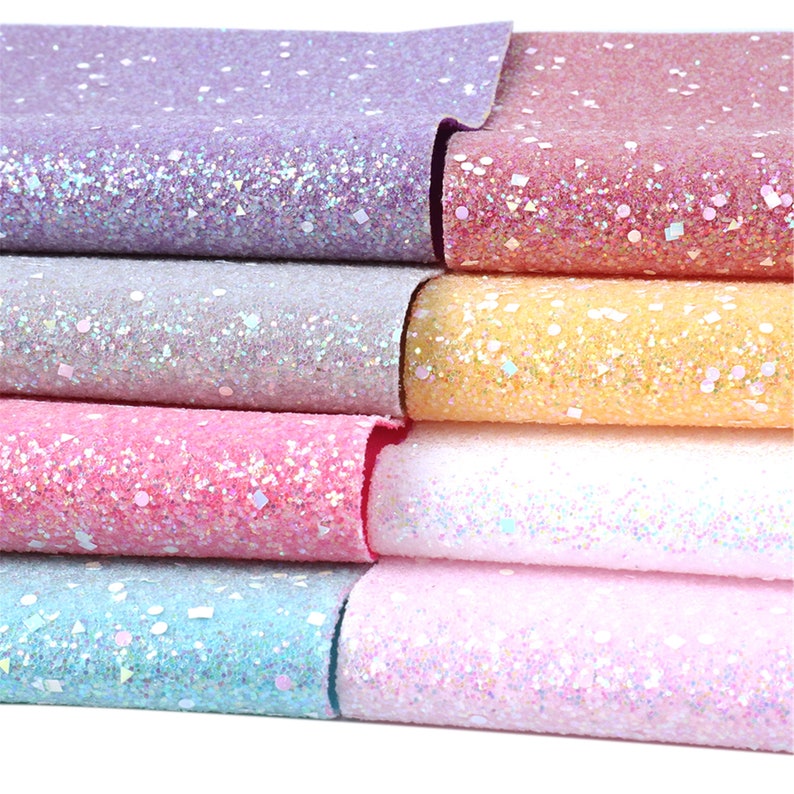 Chunky Glitter Sequins Canvas Sheets 8pcs/setPastel Sequin Etsy