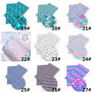 Mermaids Print Double Brushed Polyester Fabric By Half Yard,Soft Print Knit Stratch Fabric,Baby HeadWrap Headbow DIY Fabric image 5