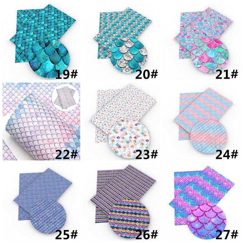 Mermaids Print Double Brushed Polyester Fabric By Half Yard,Soft Print Knit Stratch Fabric,Baby HeadWrap Headbow DIY Fabric image 5