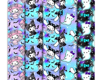 Halloween Cartoon Print Double Brushed Polyester Fabric By Half Yard,Soft Knit Stretch Fabric,Baby HeadWrap Headbow Diy Fabric
