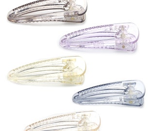 5 pcs Clear Transparent Plastic Alligator Duckbill Hair Clips Barrette Jewelry Accessories