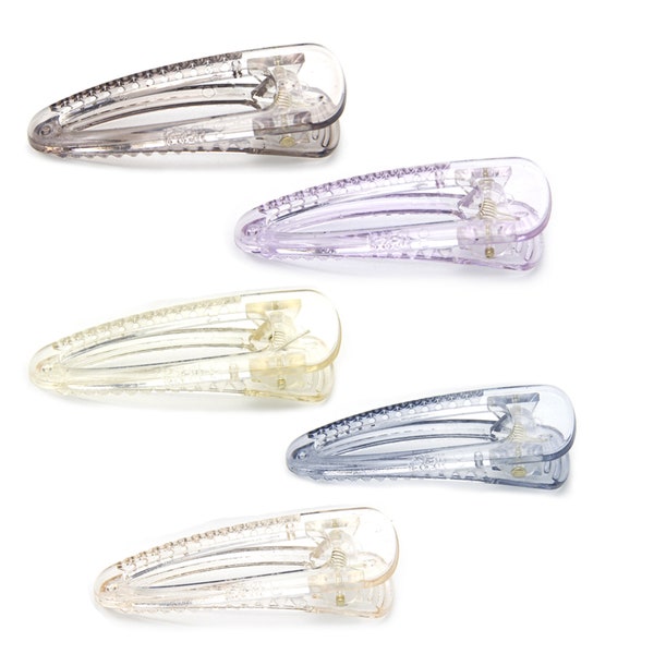 5 pcs Clear Transparent Plastic Alligator Duckbill Hair Clips Barrette Jewelry Accessories