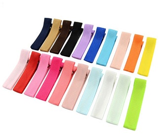 Mix Color Metal Solid Lined Alligator Clips 20pcs/set,Ribbon Covered Hair Clip,DIY Hair Clips