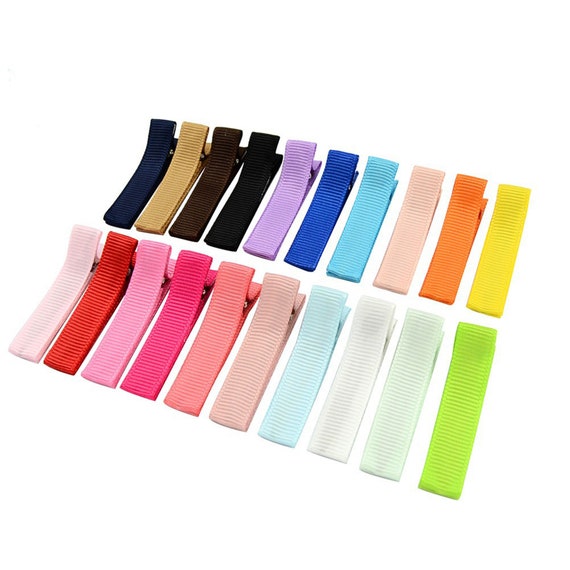 Mix Color Metal Solid Lined Alligator Clips 20pcs/set,Ribbon Covered Hair Clip,DIY Hair Clips