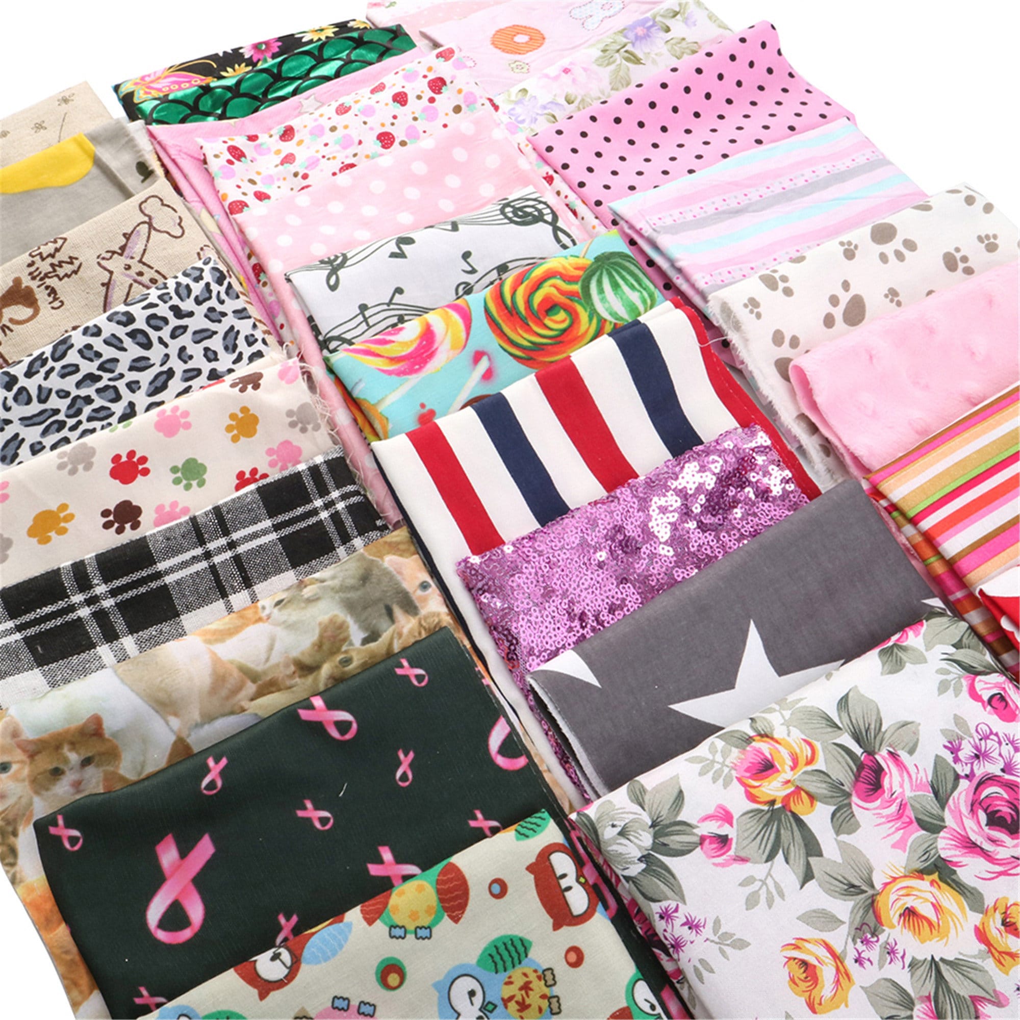 Random Design Cotton Fabric Scraps Pack 20pcs/setPolyester Etsy