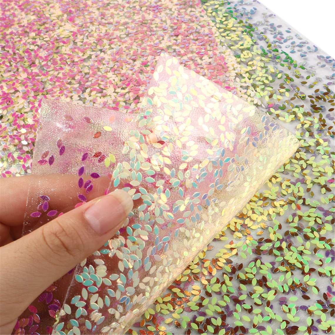 Clear Jelly Sheetpvc Vinyl Sheetholographic Sequin Etsy
