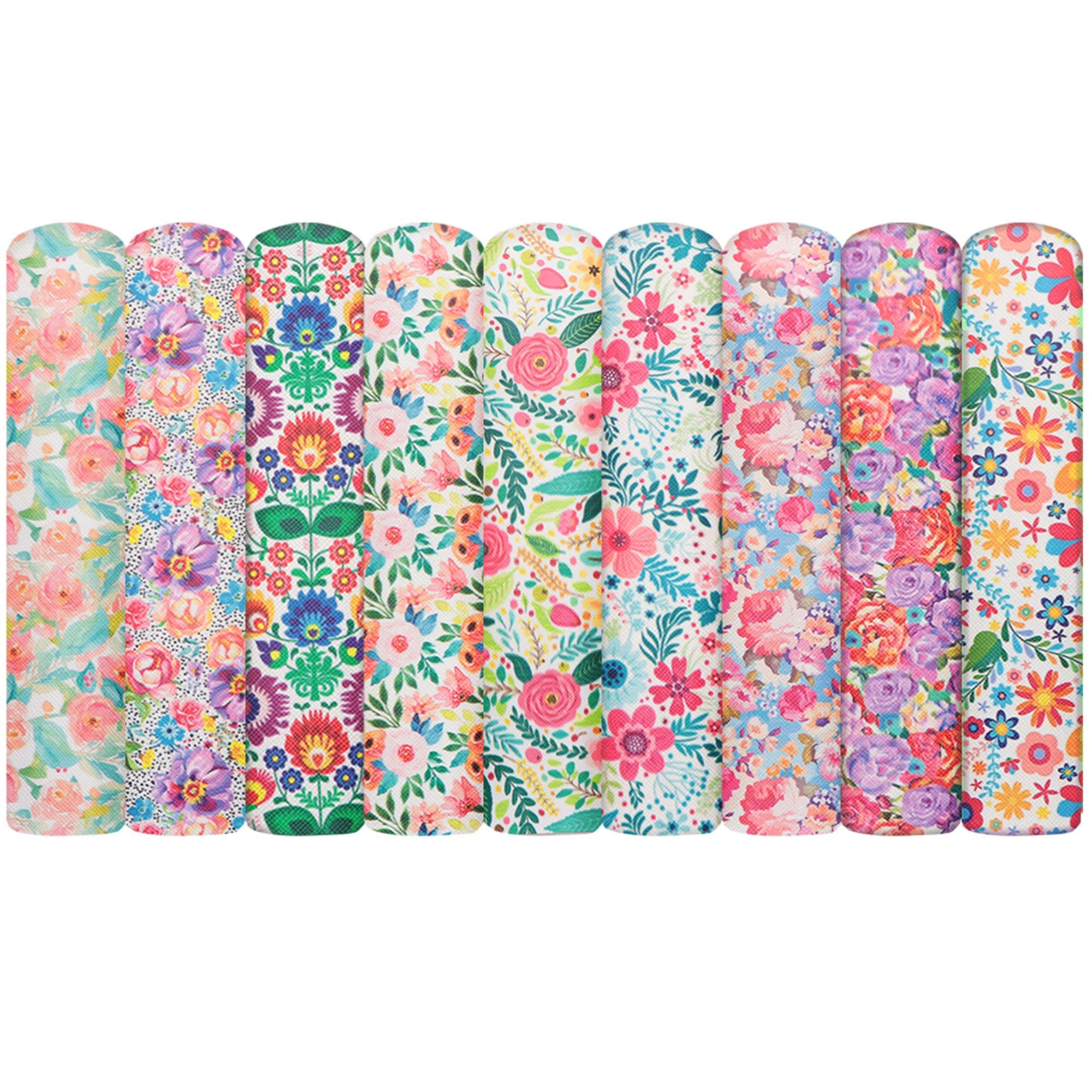Floral Faux Leather Bundle 9pcs/setPrinted Faux Leather Etsy