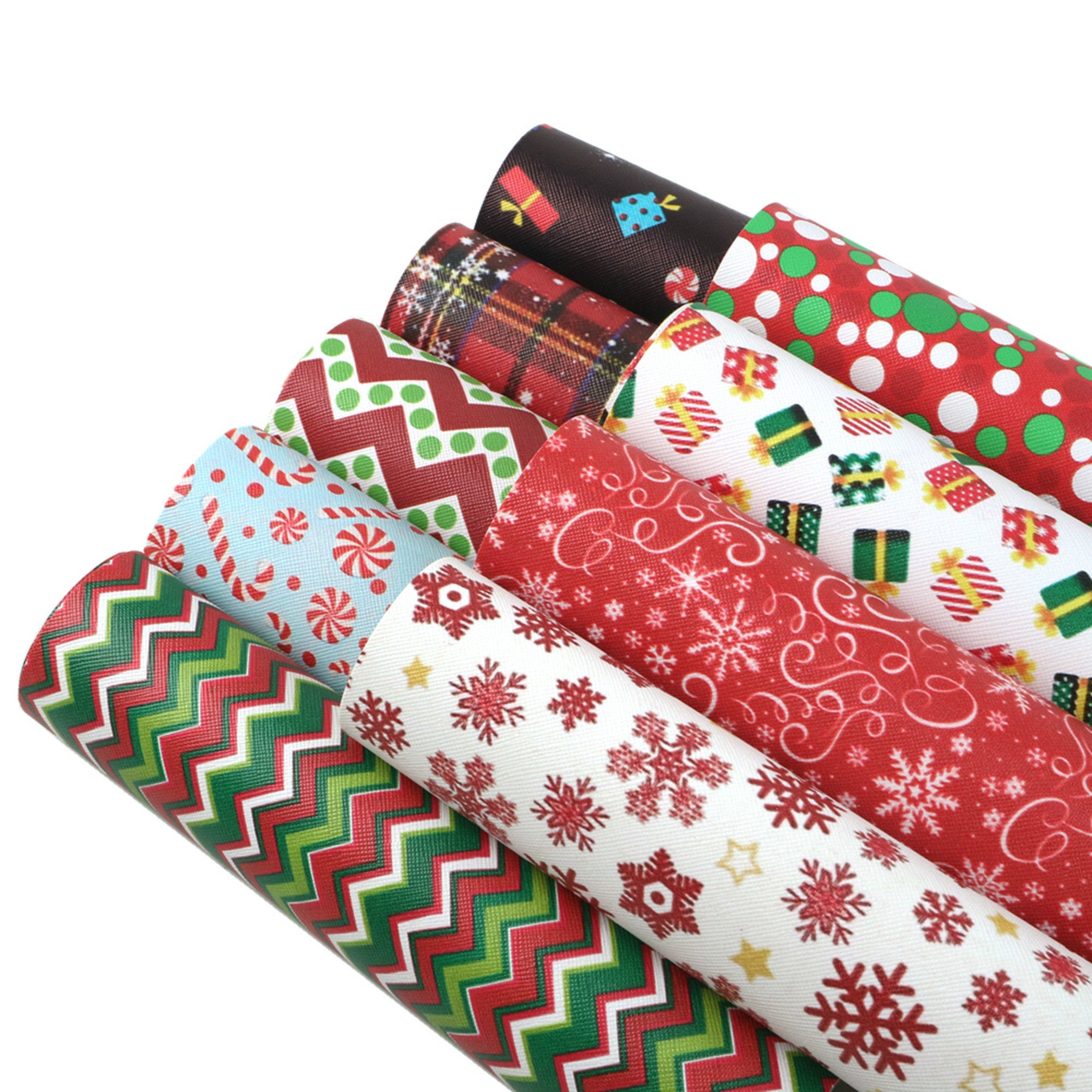 Tiny Christmas Floral Printed Leatherette Fabric A4 Sheets Soft Faux Leather Tiny Christmas Floral Printed Leatherette Fabric A4 Sheets Soft Faux Leather