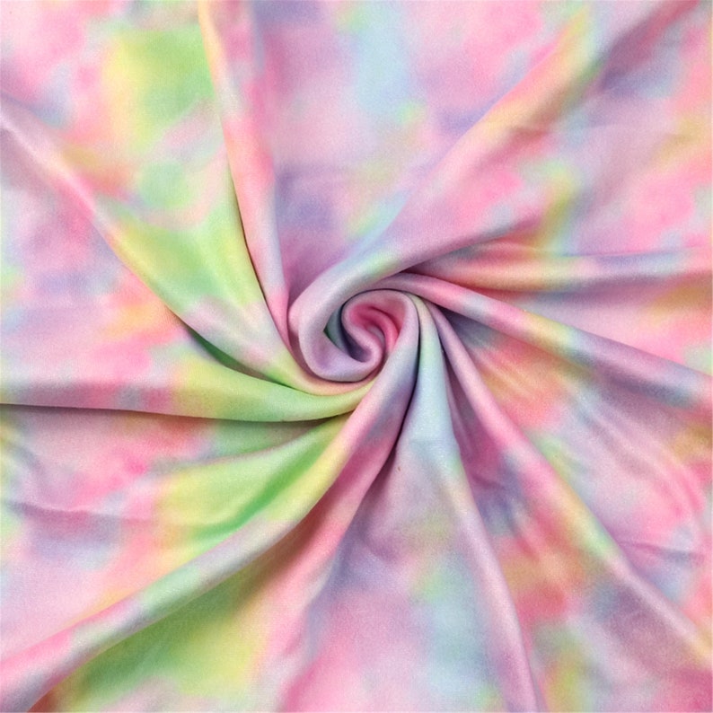 Tie Dye Print Double Brushed Polyester Fabric By Half Etsy