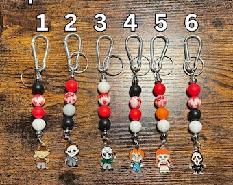 Horror Halloween Beaded Keychains