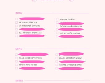 Self Care Daily Checklist