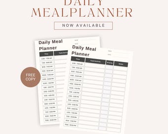 Daily Meal Planner Printable: Grocery List & Meal Prep (Digital Download)