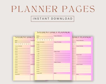 Weekplanner voor studenten: studieplanner, studierooster (afdrukbare pdf en digitale download)