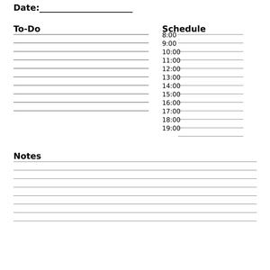 Daily Planner Printable | Undated Daily Schedule & To-Do List | Digital Download