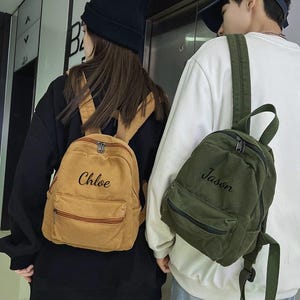 Personalized Mini Canvas Backpack, Small Daypack, Unisex Travel Bag, Lightweight Casual School Bag for Kids & Adults,Everyday small backpack