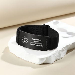 Custom Medical Alert Bracelet，Personalized Medical ID Bracelet，Nylon Wristband  Runner Bracelet，ICE Bracelet，Stainless Steel ID Tag