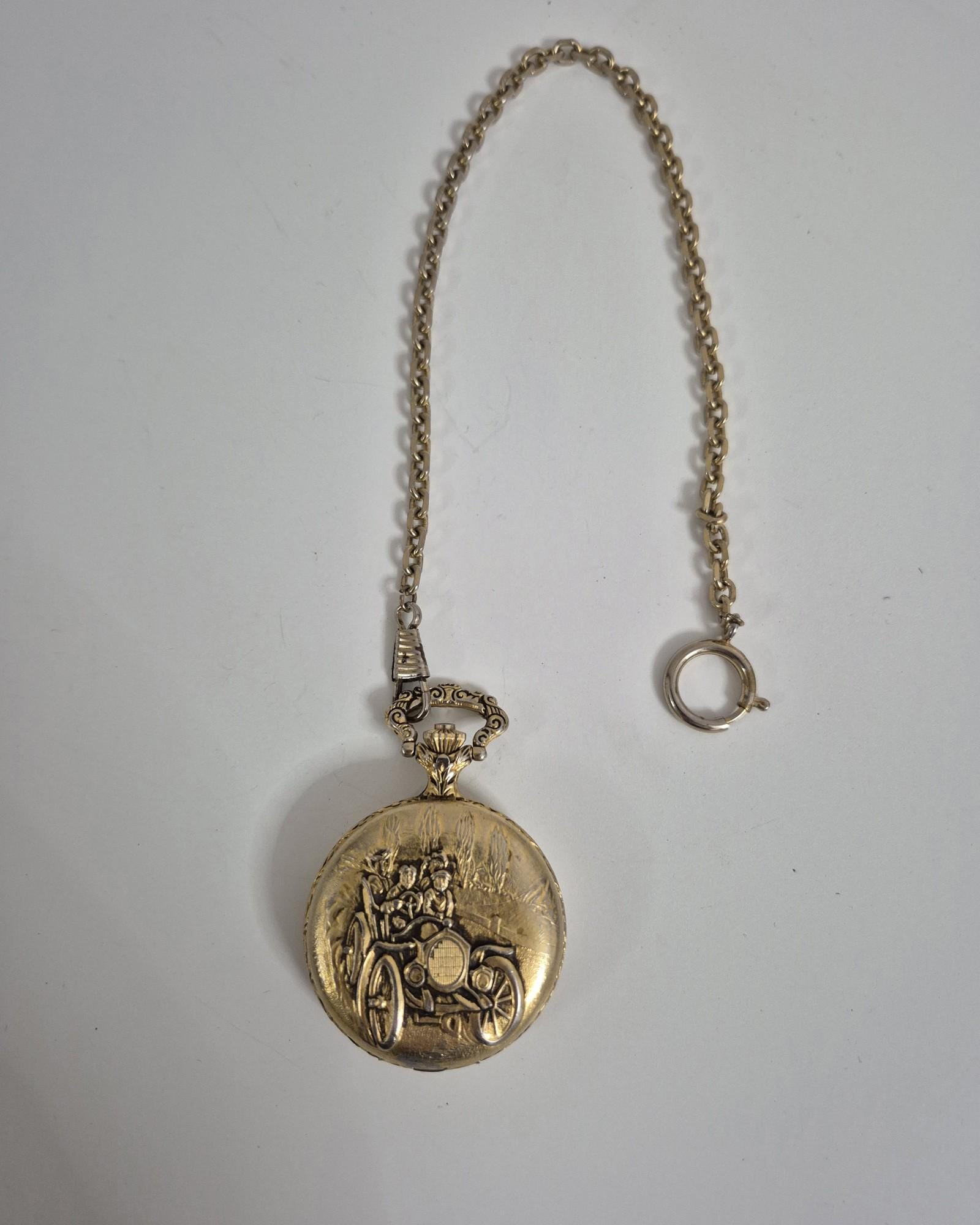 Orologio Da Tasca Meccanico Mezzo Cacciatore – Stile Retrò Con Incisioni E Catena, Carica Manuale, Regalo Unico