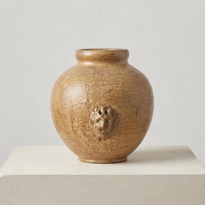 Seltene Terrakotta Teufelskopf Vase: Vintage Rustikale Keramik C 135