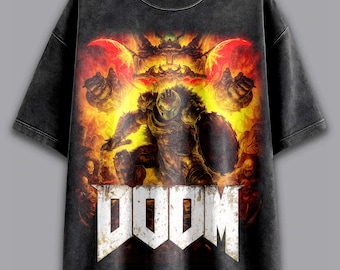 Felpa con cappuccio vintage D00M Acid Wash, fantascienza horror, regalo per gamer