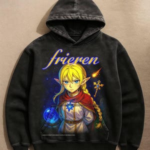Vintage Frieren Japanese Anime Washed Heavy T-Shirt, Game Sweatshirt, Anime Hoodie, Unisex T-shirt, Otaku Anime Gift, Aesthetic Anime.