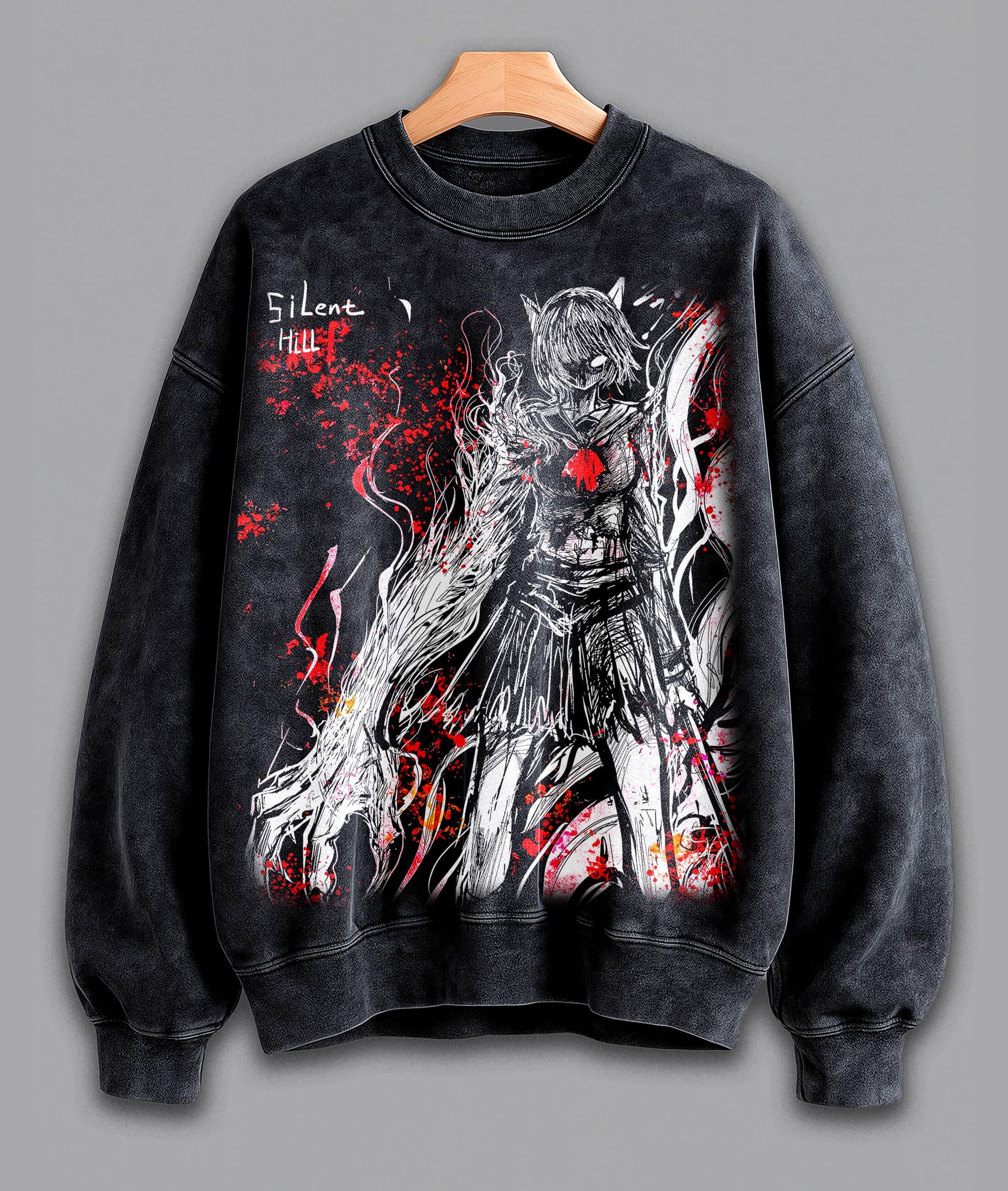 Vintage Silent Hill F Washed Hoodie, Hinako Shimizu Graphic T