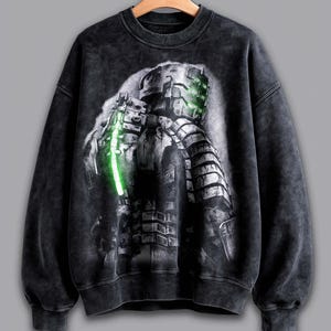 Vintage Isaac Clarke Horror Video Game Washed Heavy Sweatshirt, Horror Game T-Shirt, Horror Hoodie, Unisex T-shirt, Distressed Gamer Gift.