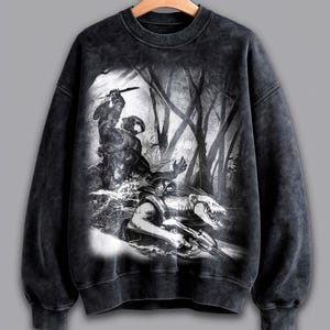 Bleached Sci-Fi Video Game Washed Heavy Sweatshirt, Space Shooter T-Shirt, Future Soldier Hoodie, Unisex T-shirt, Distressed Gamer Gift.