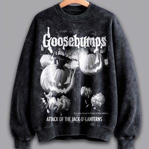 Bleached Goosebumps Halloween Washed Heavy T-Shirt, Vintage Horror Movie Sweatshirt, Halloween Hoodie, Unisex T-shirt, Halloween Horror Gift