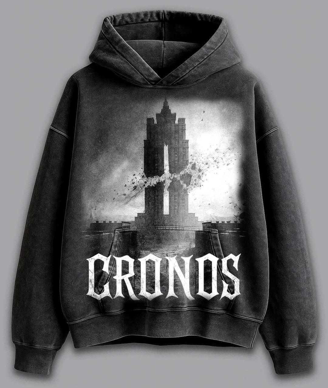 Bleached Cronos Hoodie, Distressed Sci-fi Gamer Sweatshirt - Etsy