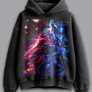 Vintage Sci-Fi Video Game Washed Heavy Hoodie, Space Shooter T-Shirt, Future Soldier Sweatshirt, Unisex T-shirt, Distressed Gamer Gift.