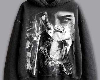 Devil May Cry Hoodie, Acid Wash Vintage Video Game Sweatshirt