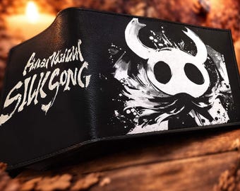 カスタム Hollow Knight Silksong ウォレット、ゲーマー向けスリム レザー ウォレット、ユニセックス ビデオ ゲーム アクセサリ、Silksong ファンへのギフト。