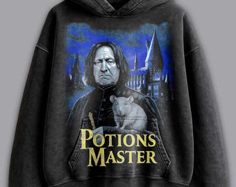 Vintage Severus Snape Potions Master Acid Wash Hoodie, HP Fan Gift