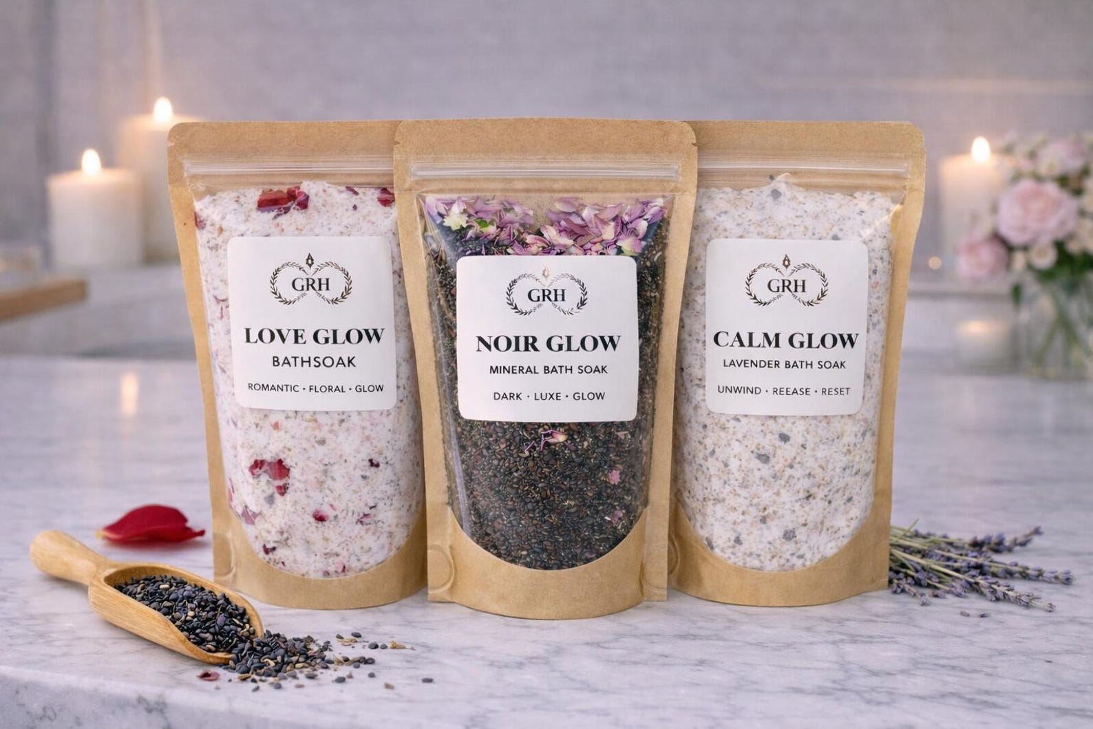 Epsom Salt Bath Soak Gift Set | Choose 3, Relaxation Spa Bundle