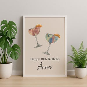 Personalized birthday gift cash gift voucher girlfriend daughter money wrapping gift gift idea PDF instant download