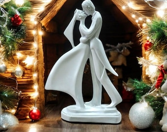 Romantic Couple Figurine: Modern Love Sculpture, Anniversary Gift, Birthday Gift, Bedroom & Living Room Decoration.