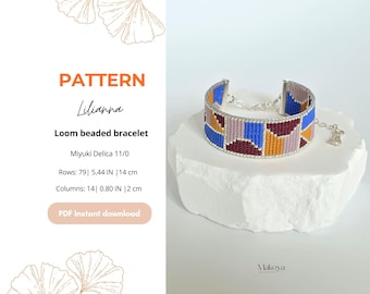 Miyuki Delica Bead Loom Pattern: Colorful Beaded Bracelet Design (PDF Pattern)