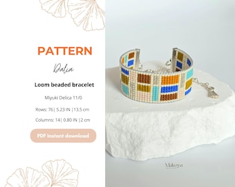 Miyuki Delica Loom-armbandpatroon: geometrisch kralenontwerp (pdf-patroon)