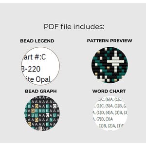 Starry Night Loom Bead Pattern, Miyuki Delica Christmas Moon Bracelet Design (Instant download) image 2