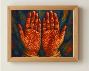 Wydruk artystyczny z henny | Indyjski wystrój ślubny Mehndi