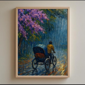 Bangladesh Desi Art Painting | Traditional Rickshaw Artwork | South Asia Cultural Canvas | Colorful Bangladeshi Wall Art | Unique Home Decor
