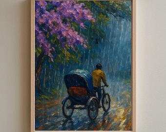 Bangladesh Desi Art Painting | Traditional Rickshaw Artwork | South Asia Cultural Canvas | Colorful Bangladeshi Wall Art | Unique Home Decor