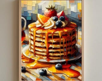 Pfannkuchen Art Print - Frühstücksdekor für die Küche