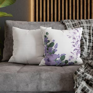 Floral Pillowcase: Double-Sided Poly Canvas Cushion Cover