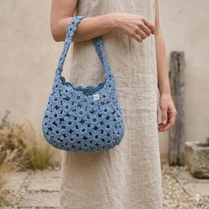 Crochet Flower Bag Pattern PDF | Boho Summer Tote Tutorial (Digital Download) image 2