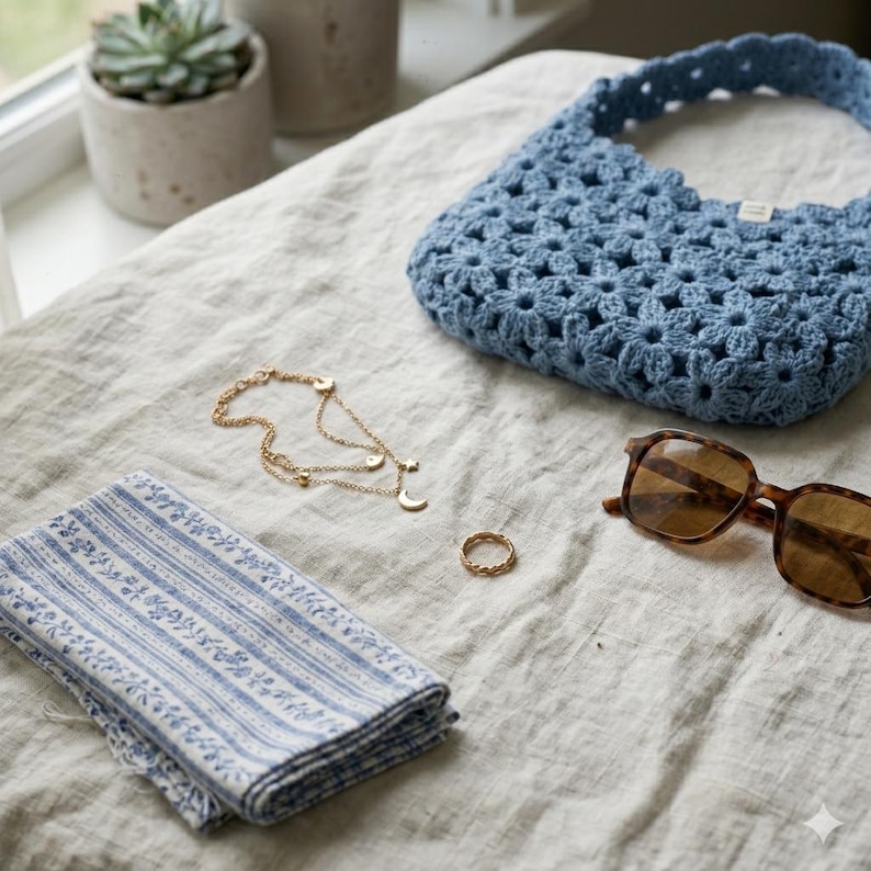 Crochet Flower Bag Pattern PDF | Boho Summer Tote Tutorial (Digital Download) image 8