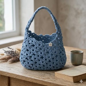 Crochet Flower Bag Pattern PDF | Boho Summer Tote Tutorial (Digital Download) image 5
