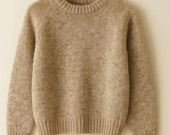 Beginner Top-Down Raglan Sweater Knitting Pattern | Cozy Crewneck Pullover (PDF Download)